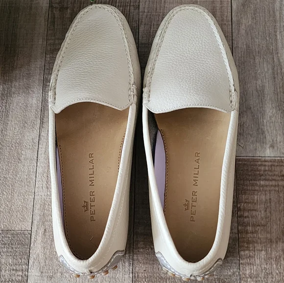 Peter Millar Driving Loafers in Sand Full-Grain Leather Size 8 - Picture 10 of 14